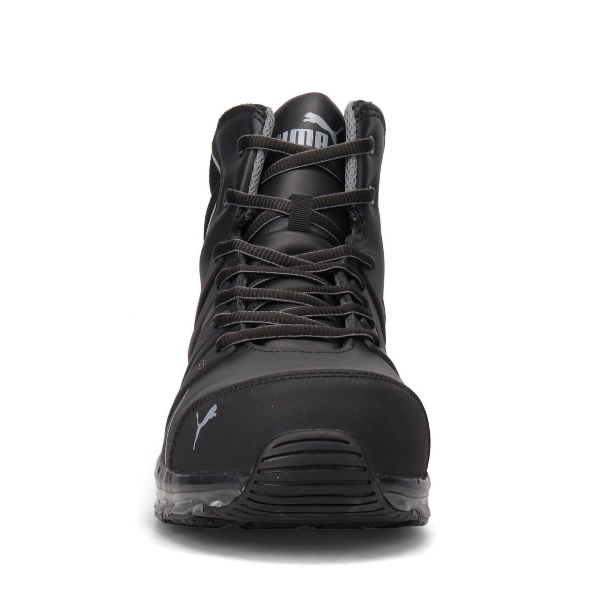Men`s Puma Safety Velocity 2.0 Mid Work Shoe 633805 Black Fabric Leather Mesh