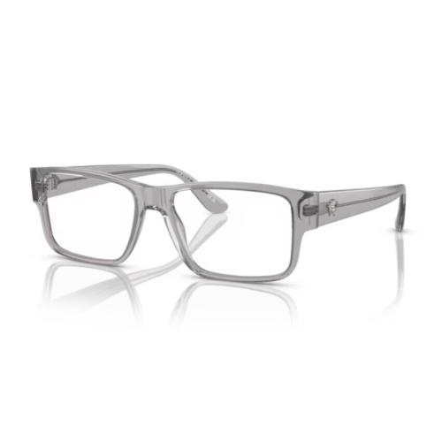 Versace 0VE3342F GB1 Dark Grey/clear Rectangle Men`s Eyeglasses