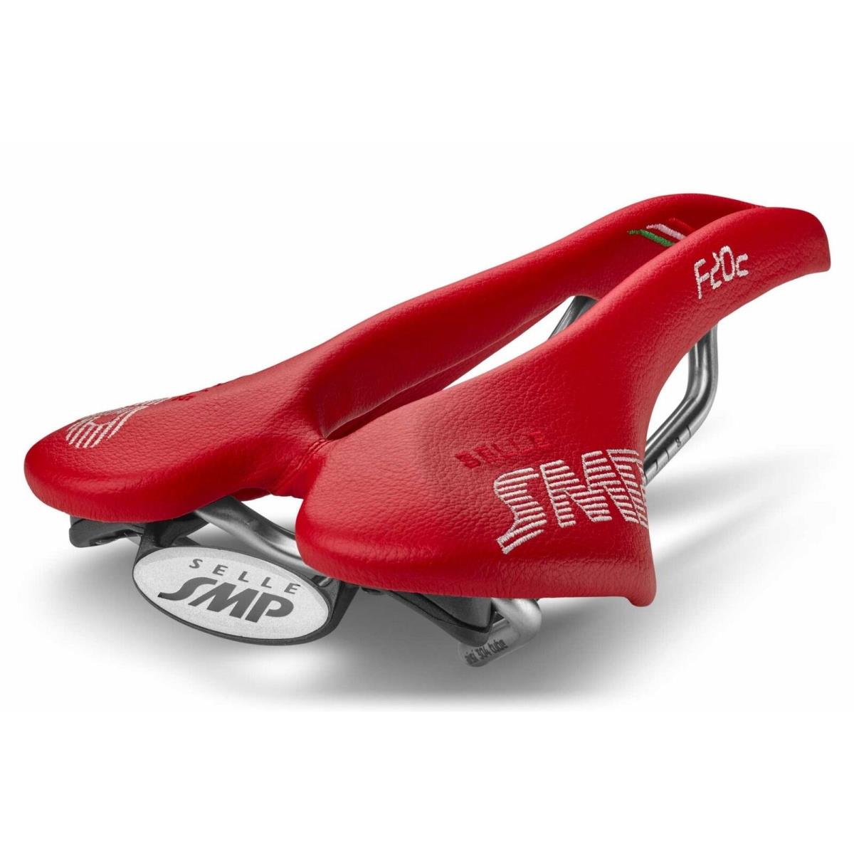 Selle Smp F20C Bicycle Saddle with Steel Rail Red