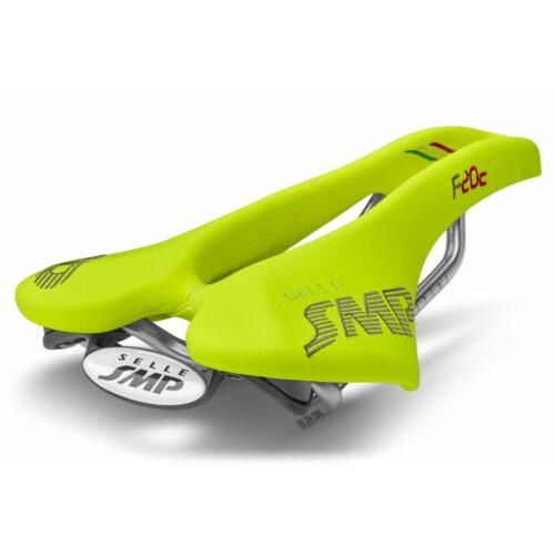 Selle Smp F20C Bicycle Saddle with Steel Rail Fluro Yellow