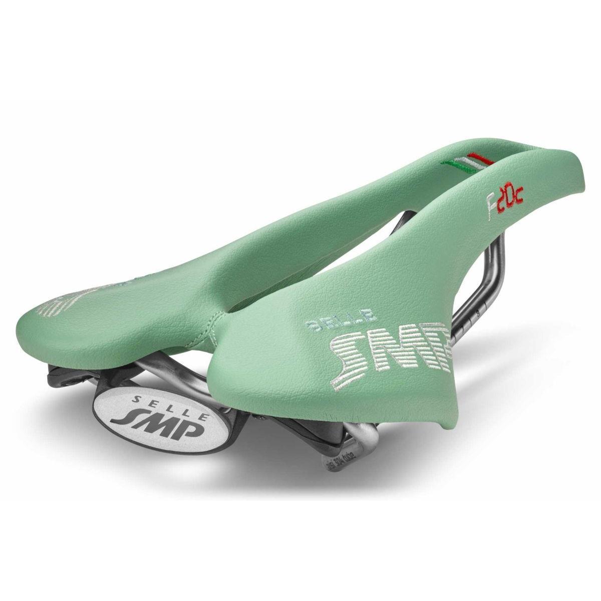 Selle Smp F20C Bicycle Saddle with Steel Rail Celeste