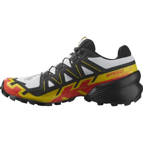 Salomon Men`s Speedcross 6 Trail Running Shoes White/empire Yellow Size Options - White/Black/Empire Yellow