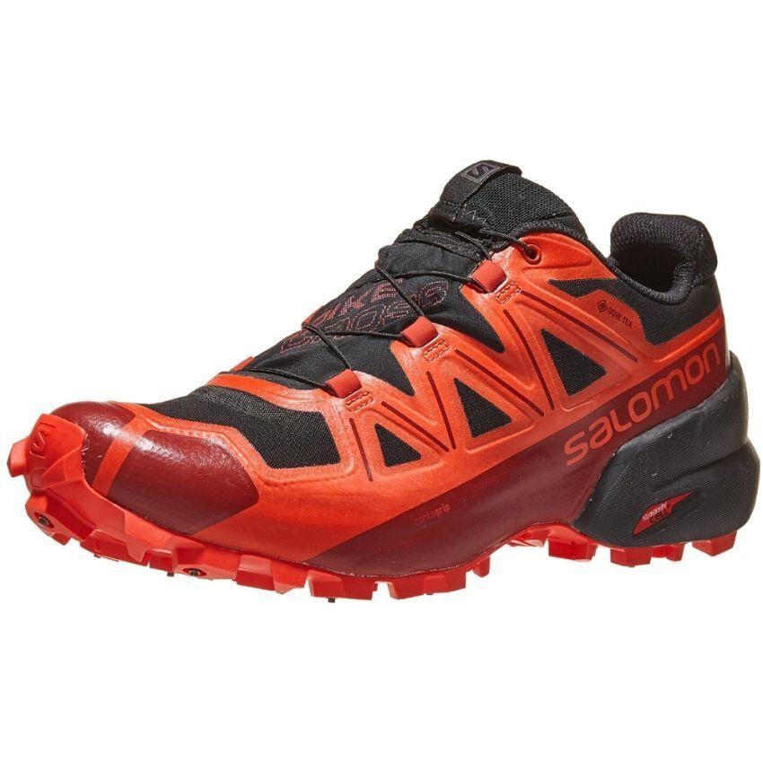 Salomon Spikecross 5 Gtx Goretex Red Black 11.5 Trail Running Shoe Hiking Winter
