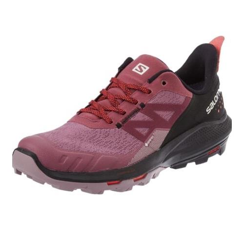 Salomon Women`s Outpulse Gtx Trail Running Hiking Shoes Black/poppy Red Size 9