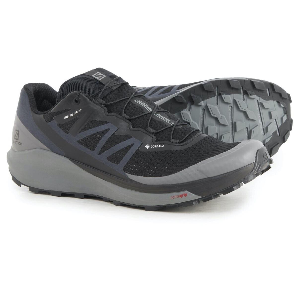 Salomon Sense Ride 4 Gtx Goretex Waterproof Black Shade Mens 13 Hiking Shoe Boot