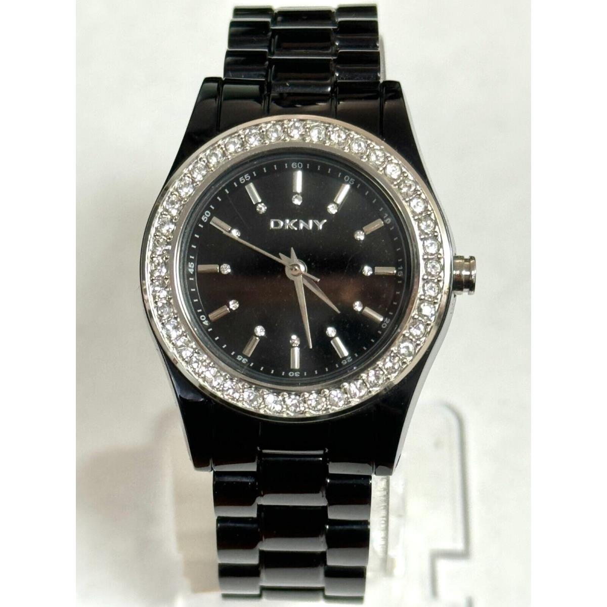 Dkny Nolita Black Acrylic Glitz Women`s Watch NY8146