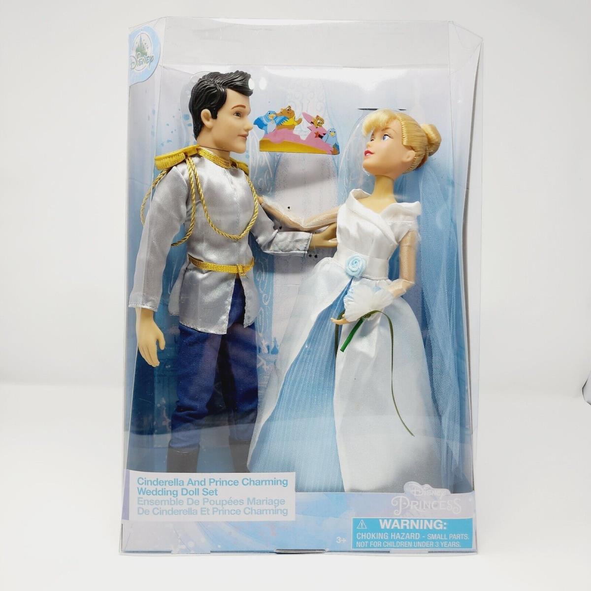 Disney Store Princess Cinderella and Prince Charming Wedding Doll Set Marriage