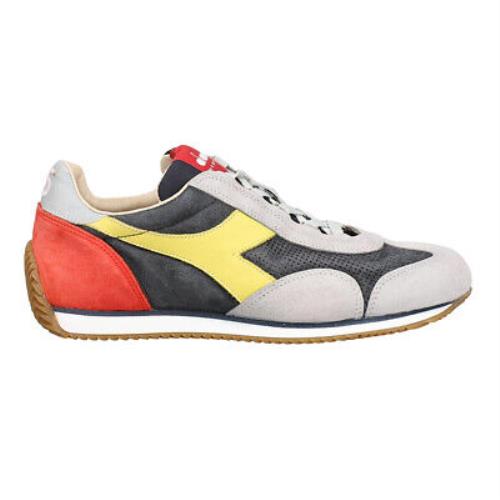 Diadora Equipe Suede Sw Lace Up Mens Grey Orange Yellow Sneakers Casual Shoes
