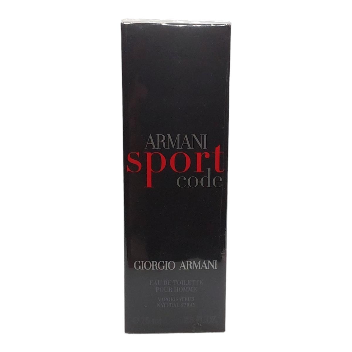 Giorgio Armani Sport Code Eau De Toilette Pour Homme 2.5oz 75ml Edt Men Perfume