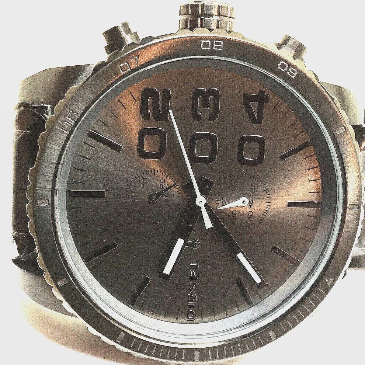 Diesel DZ4215 Mens Double Down Gray Dial Metal Band Chronograph Watch No Box