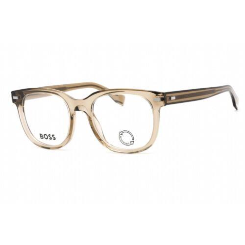 Hugo Boss Men`s Eyeglasses Full Rim Brown Round Shape Frame Boss 1444/N 009Q 00