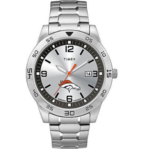 Timex Men`s Men`s Citation Broncos Silver Analog Watch Timepiece Active