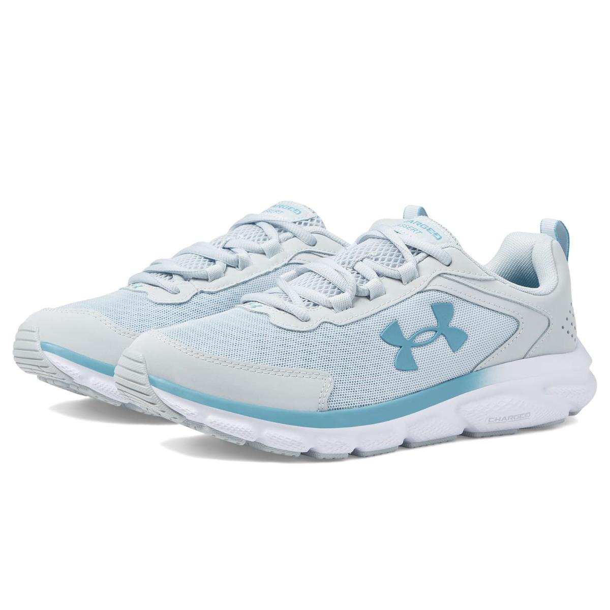 Woman`s Sneakers Athletic Shoes Under Armour Charged Assert 9 Halo Gray/Halo Gray/Still Water