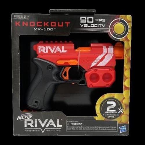 Nerf Rival Knockout XX-100 Red Blaster Dart Gun Hasbro Includes 2 Rounds