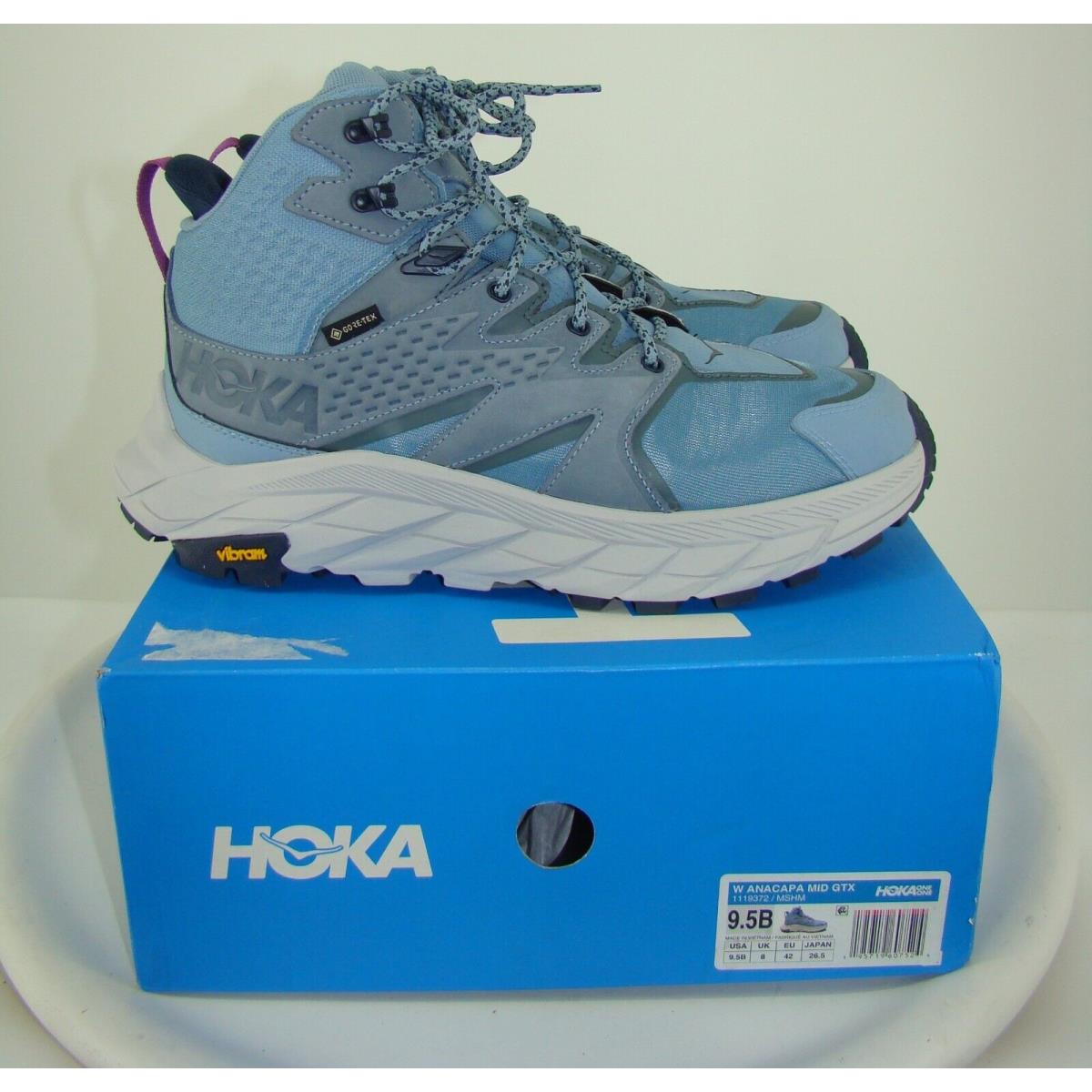 Hoka Shoes Anacapa Mid Gtx Blue Hiking Running Women`s Size 9.5 DB3