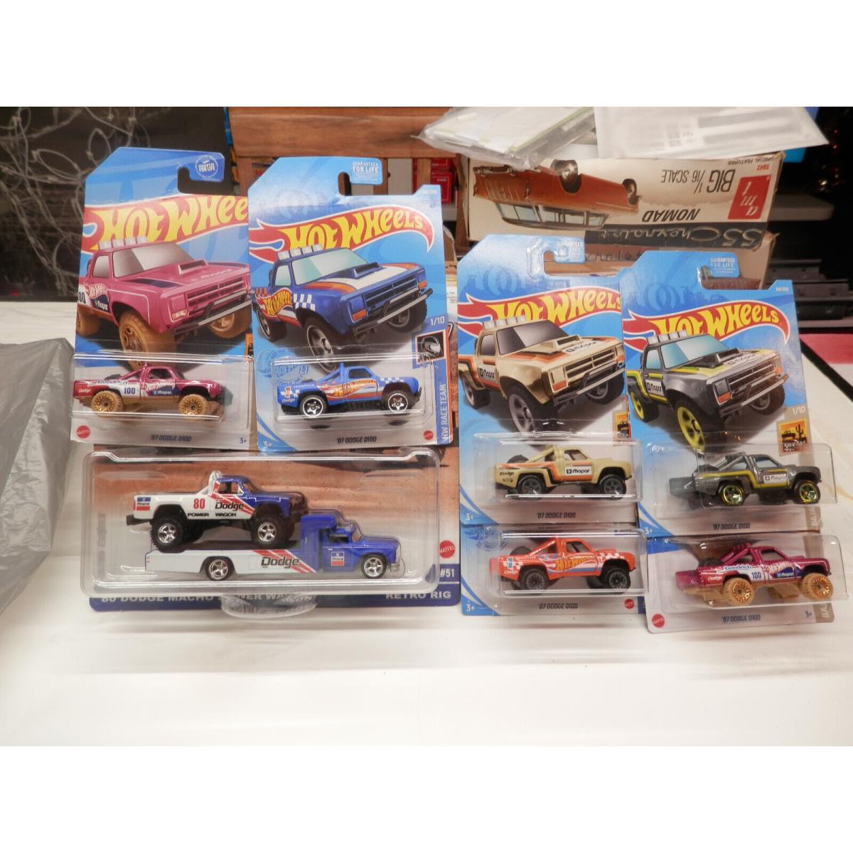 Hot Wheels dodge80 Macho Power Wagon and Set of 7 87 d100 and Teal Not in Pic n5