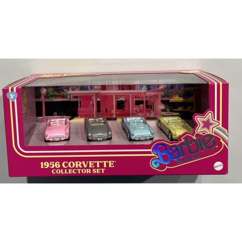 Hot Wheels Premium Barbie The Movie 4-Pack 1956 Corvette Collector Set Cars