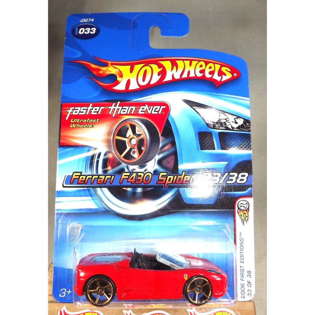 2006 Hot Wheels Error Faster Than Ever 33 First Edition Ferrari F430 Spider See