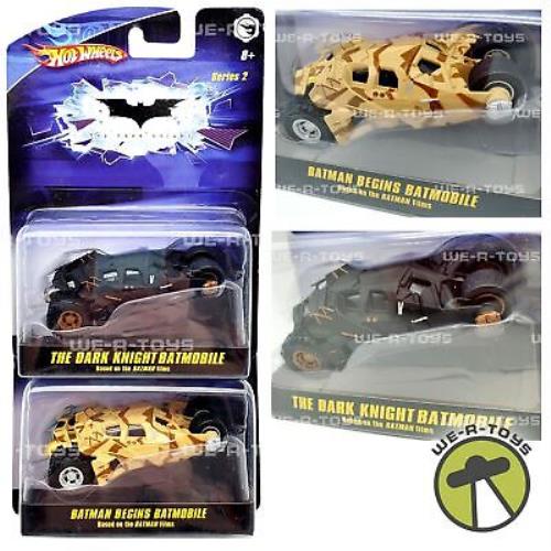 Hot Wheels Set of 2 Batmobiles From Batman Films Die Cast Vehicles Mattel 2008