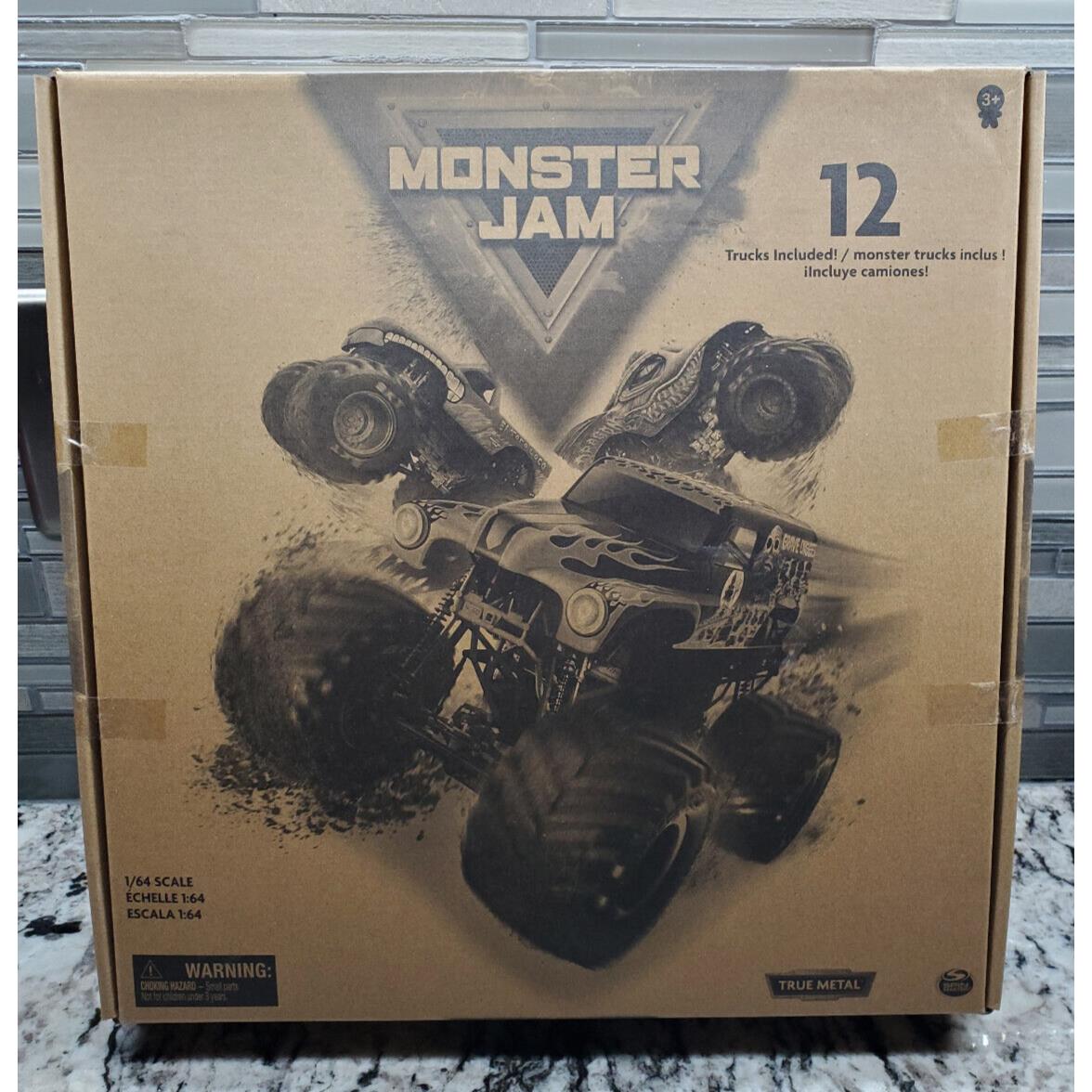 Monster Jam Exclusive Monster Trucks True Metal Spin Master 12 Pack 1:64 Scale