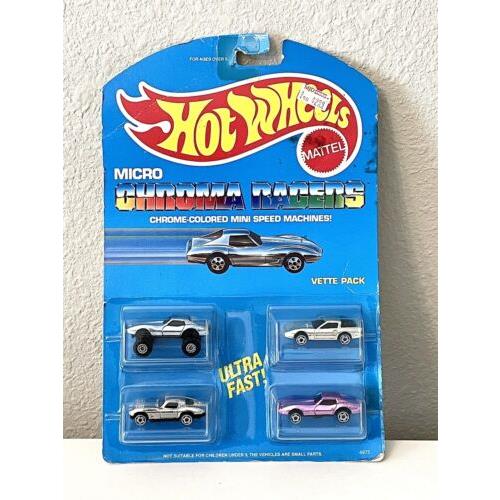 Hot Wheels Micro Chrome Racers Vette Pack Sku 4975 1989