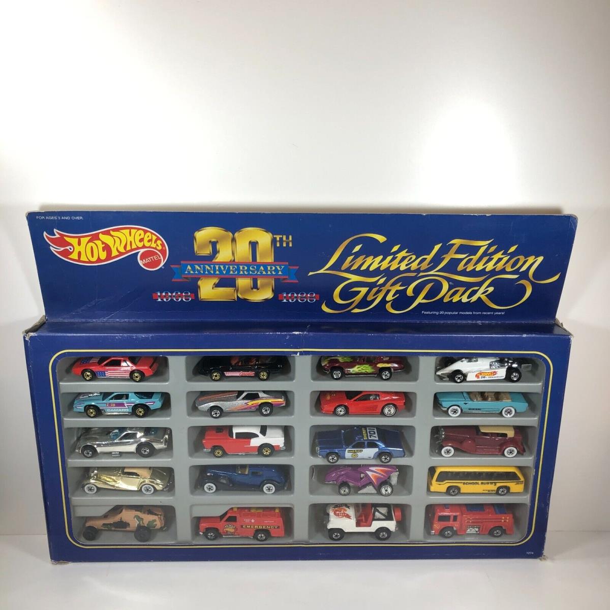 Hot Wheels Vintage 20th Anniversary Limited Edition Gift Pack 1968-1988 20 Car