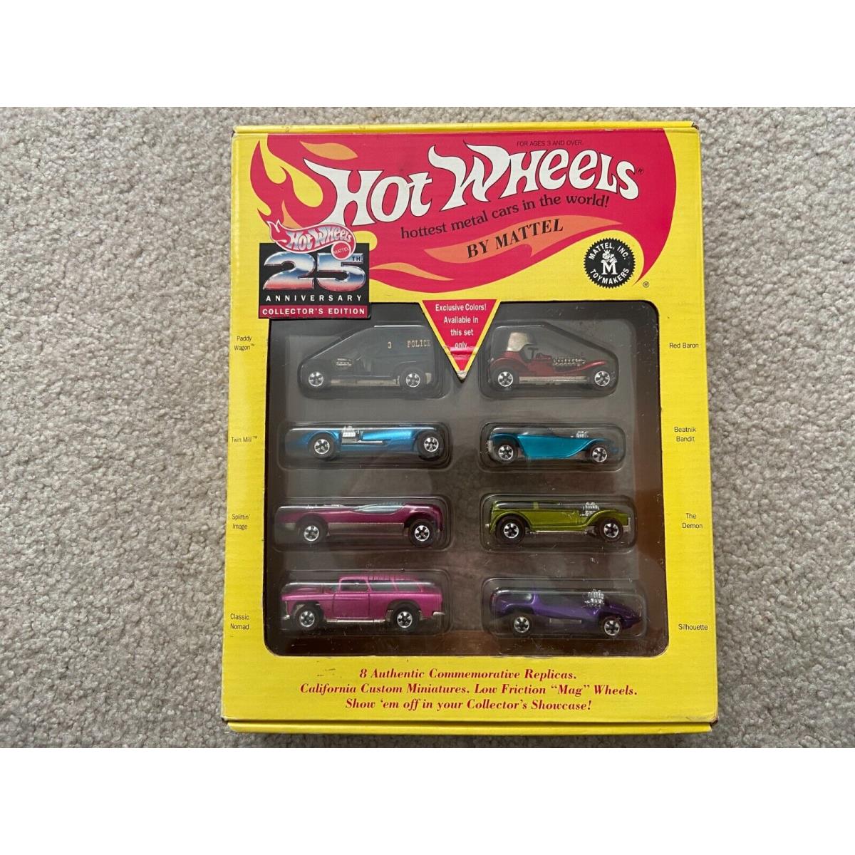 8 Car Commemorative 1993 25th Anniversary Edition Hot Wheels