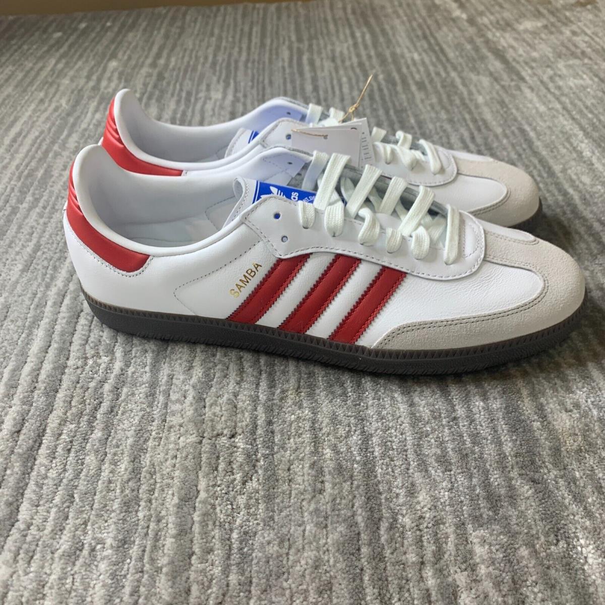 Adidas Samba OG Low Shoes Mens 11.5 White Scarlet Retro Casual Soccer Unisex