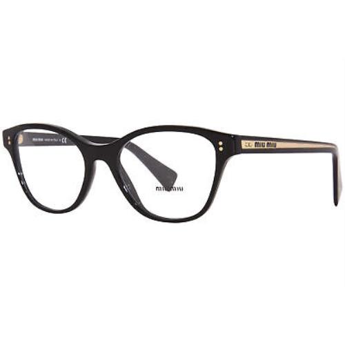 Miu Miu MU-02UV 1AB1O1 Eyeglasses Women`s Black Full Rim Square Shape 52mm