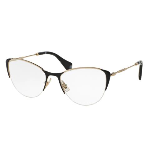 Miu Miu Eyeglass Frames MU50OV 1AB1O1 53 Black/gold Women Optical Frame