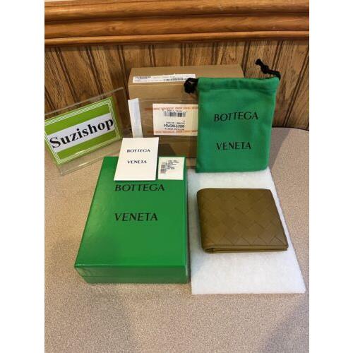 Bottega Veneta Woven Leather Billfold Wallet Resina Intrecciato Weave Italy