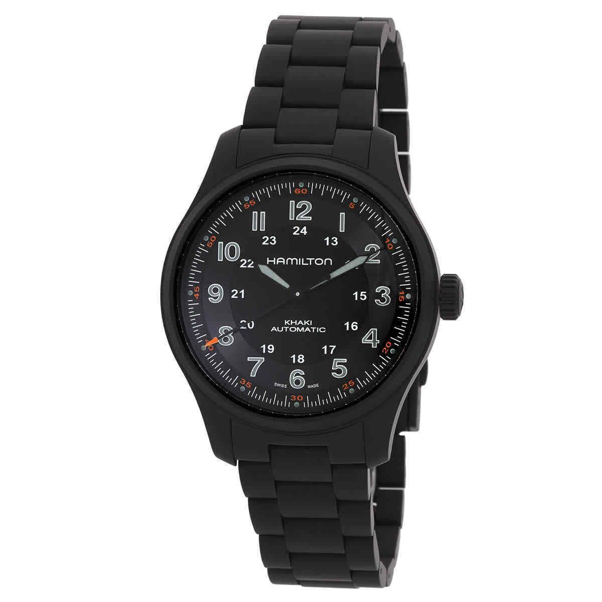 Hamilton Khaki Field Titanium Automatic Black Dial Men`s Watch H70665130