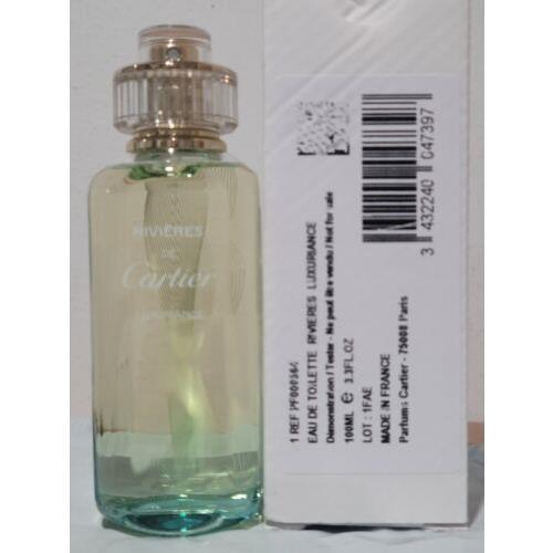 Cartier Rivieres Luxuriance Eau Toilette 3.3oz /100ml Tester Exprtn 2025 Box