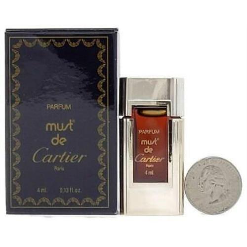 Must de Cartier Vintage Women 4ml/.13 oz Pure Perfume/parfum Extrait Mini