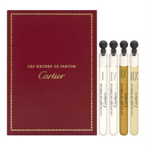 Les Heures De Parfum by Cartier For Unisex 4 Piece Mini Set