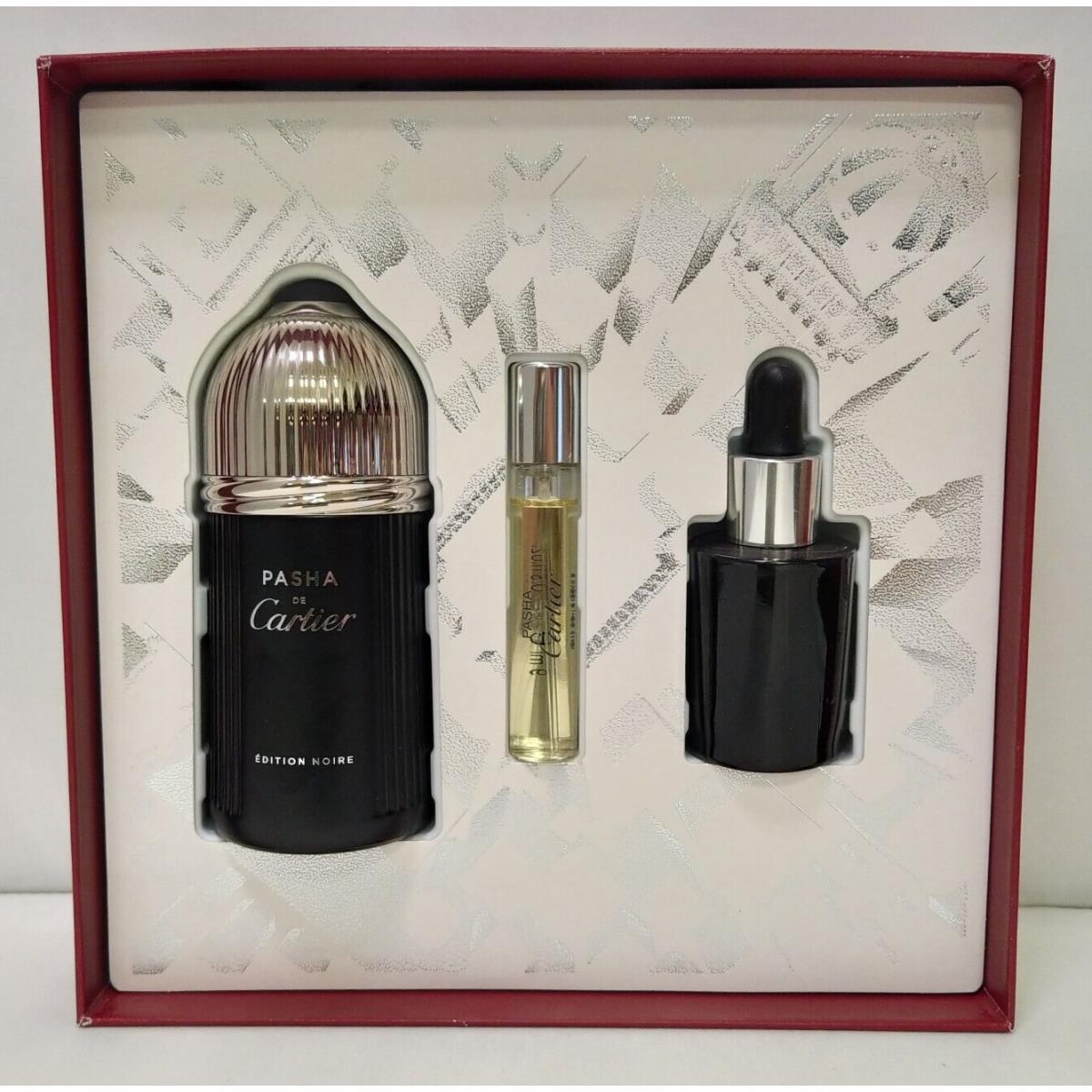 Pasha De Cartier Edition Noire Edt Spray 3.3 oz Perfumed Grooming Oil 0.9 oz