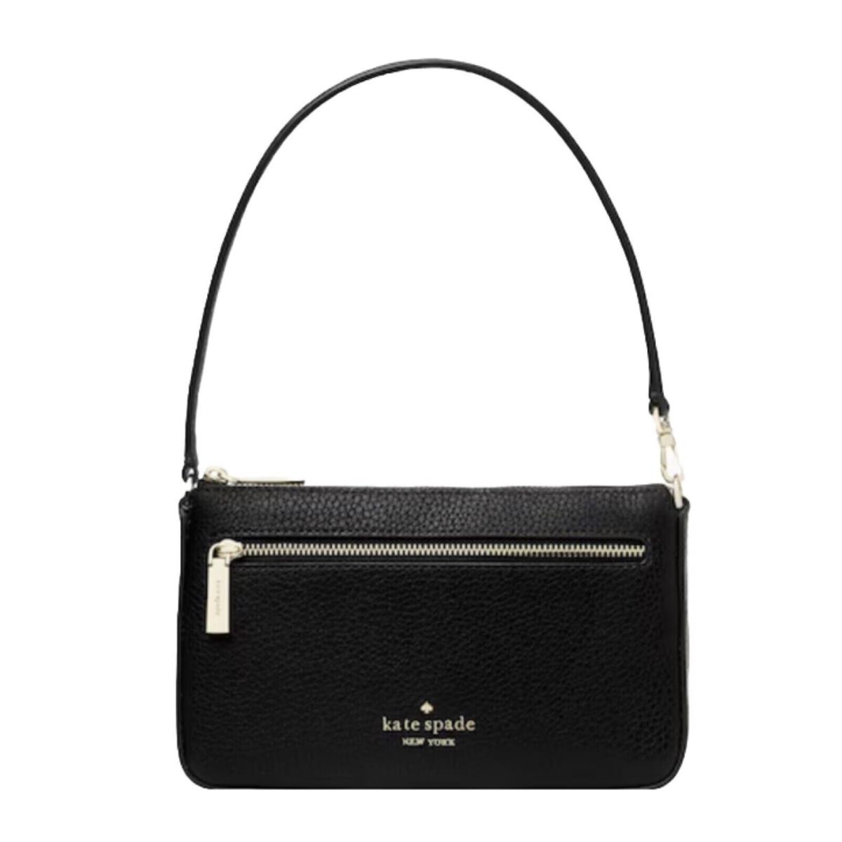 Kate Spade Leila Convertible Wristlet Shoulder Bag Leather Black K6088