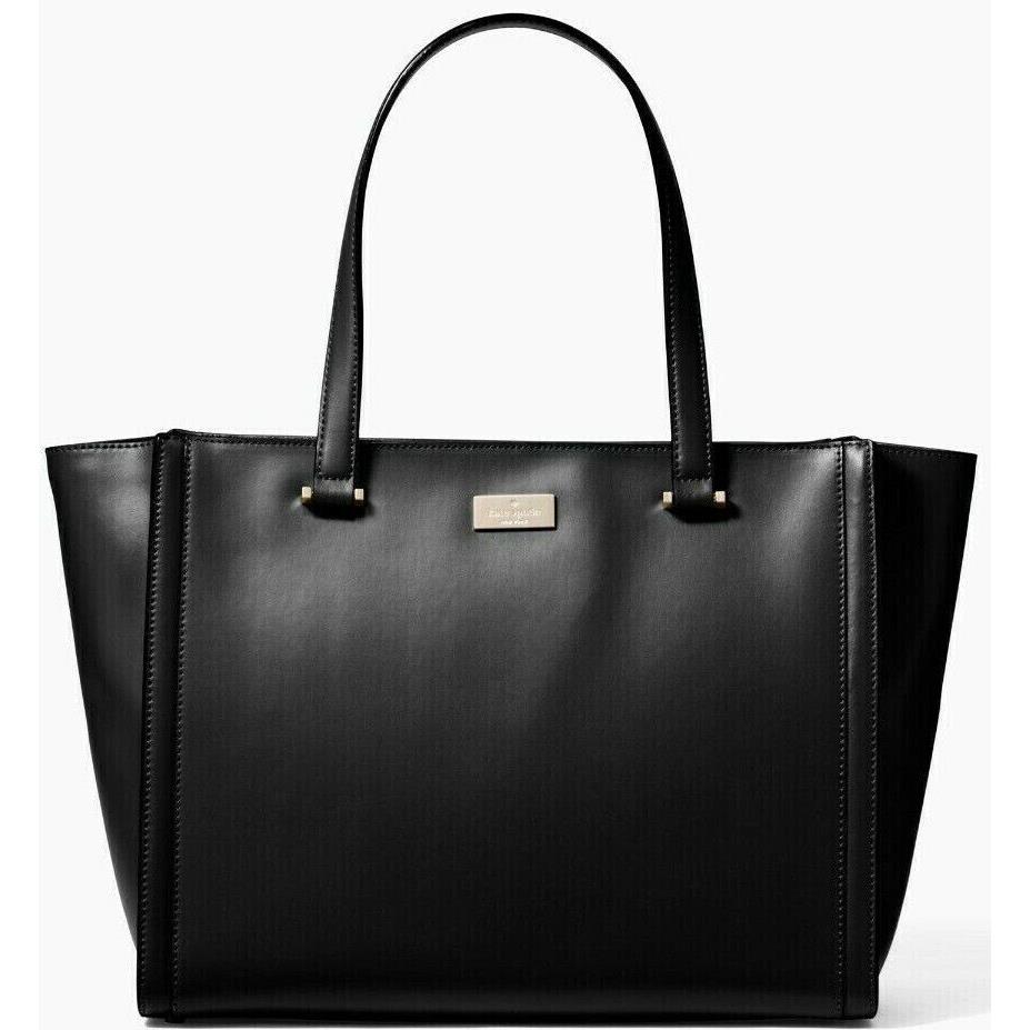 Kate Spade Vita Large Black Smooth Leather Tote Regatta Court WKRU2706