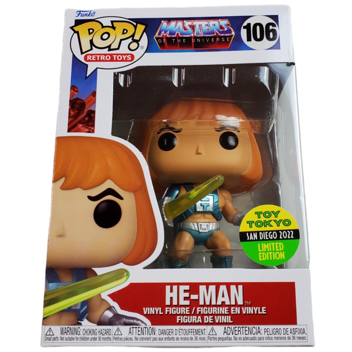 Funko Pop He Man Masters Of The Universe 106SDCC 2022 Con Sticker Exclusive