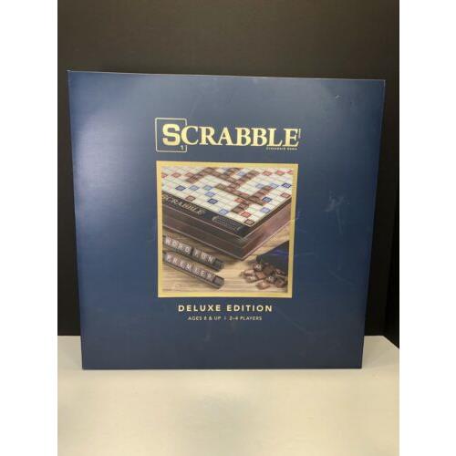 Scrabble Deluxe Vintage Edition with Rotating Wooden Game Board Turntable