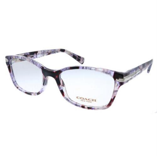 Coach HC 6065 5548 Purple Tortoise Plastic Rectangle Eyeglasses 51mm