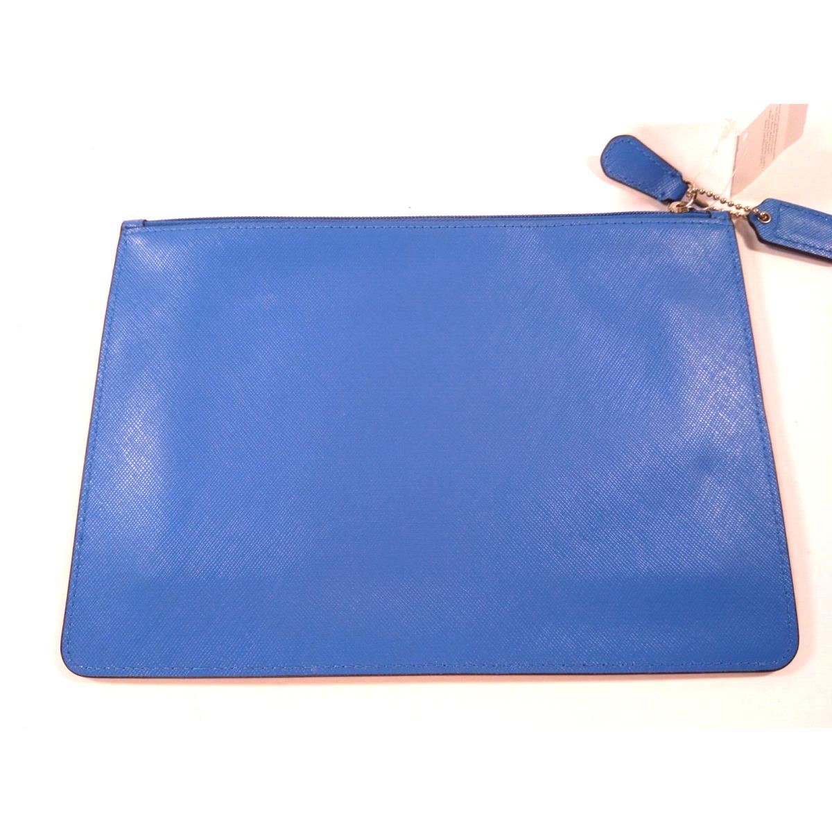 Coach Blue Darcy Medium Pouch Clean Clutch Bag Zip Tablet F62437