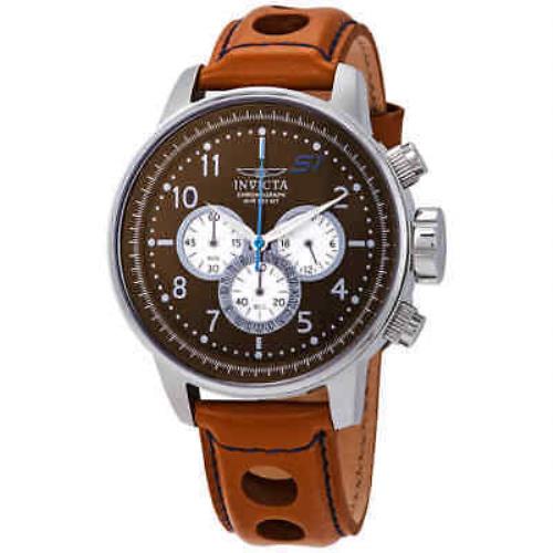 Invicta S1 Rally Chronograph Brown Dial Men`s Watch 23598 - Dial: Brown, Band: Brown, Bezel: Silver-tone