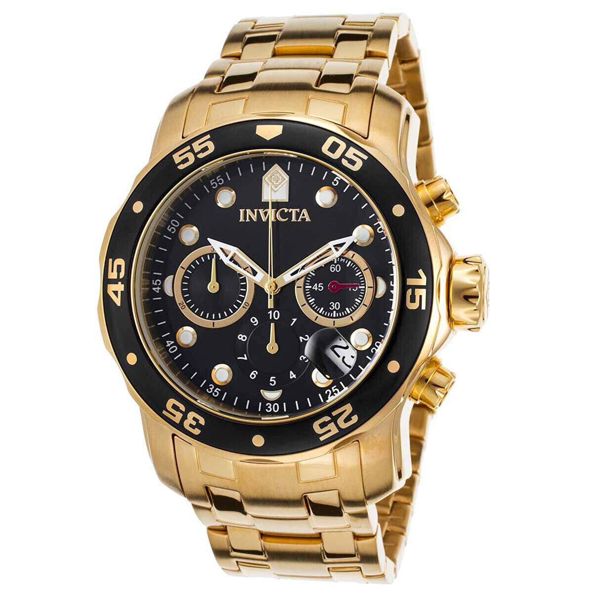 Invicta Pro Diver Black Dial Gold Stainless Steel Watch 21922
