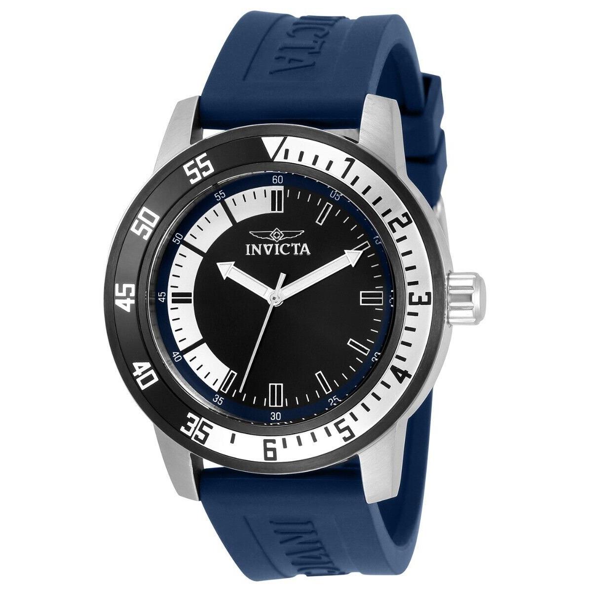 Invicta Specialty Men`s Watch - 45mm Blue 34013 - Dial: White, Black, Blue, Band: strong blue
