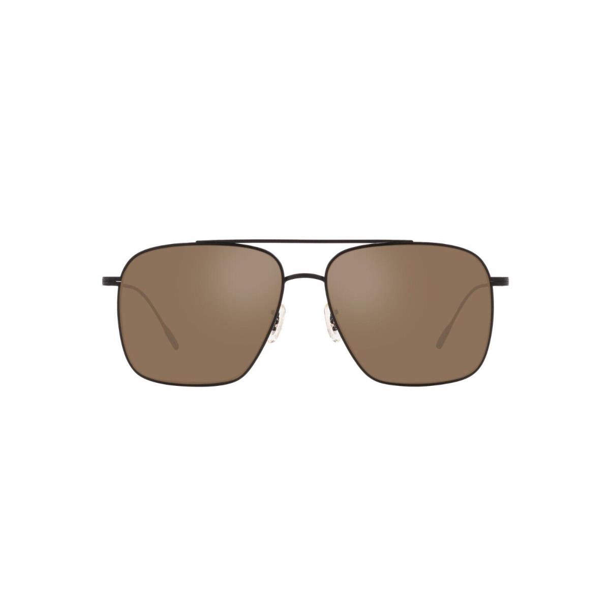 Oliver Peoples Dresner OV 1320ST Matte Black/cognac Mirror 5062/G8 Sunglasses - Frame: Matte Black, Lens: Cognac Mirror