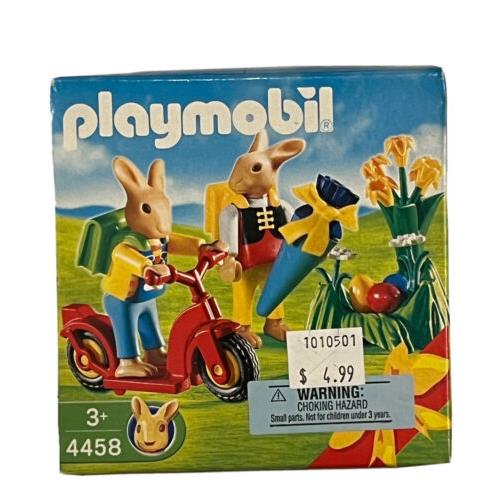 Playmobil 4458 Easter Bunny Two Figures Motor Scooter Bike Rabbit Eggs