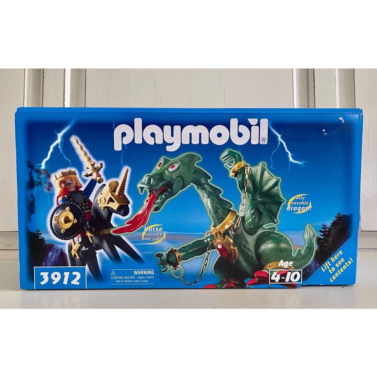 Playmobil 3912 Play Set Fire Breathing Green Dragon Prince Horse Real Metal Accs