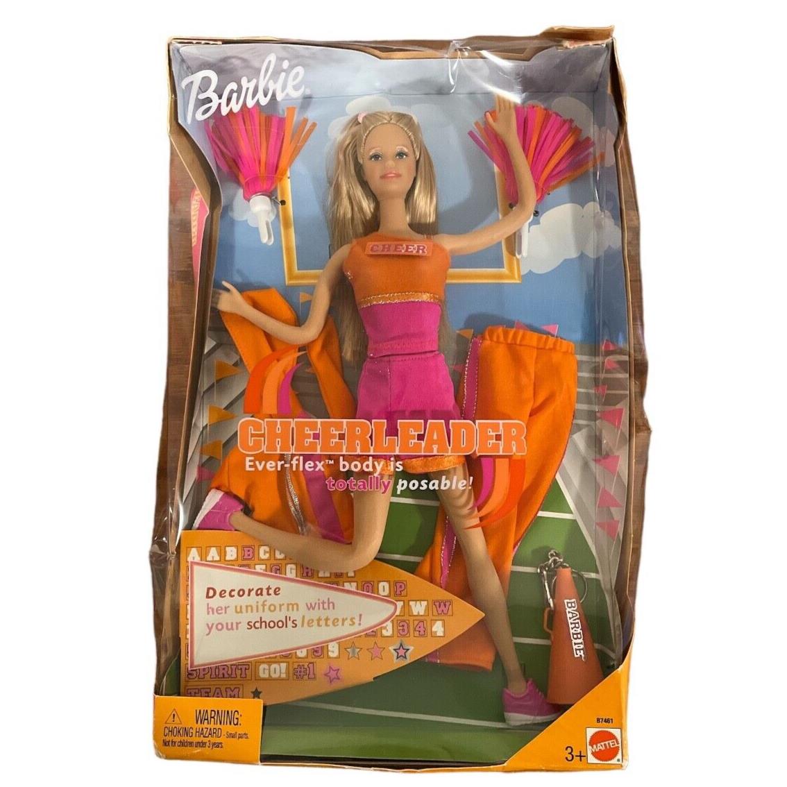 2003 Barbie Cheerleader Doll Ever-flex Body Posable 87461 Mattel Box Damage