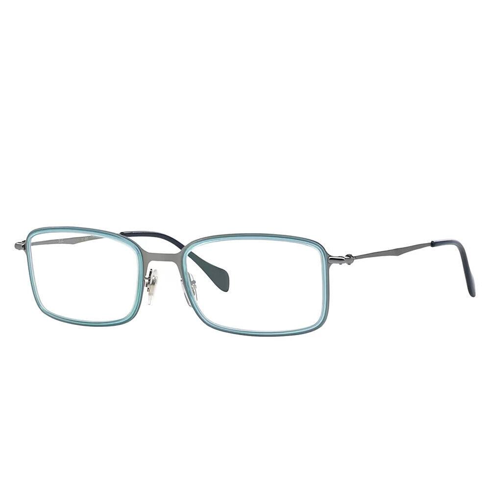 Ray-ban RX 6298 2810 Gunmetal Light Blue Metal Rectangle Eyeglasses 51mm